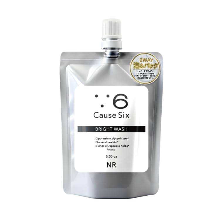 

[Cause Six] Bright Wash Facial Cleanser, Rich Foam, 85g. Cleansing foam for dullness, pore care, exfoliation, moisturizing, and brightening skin.