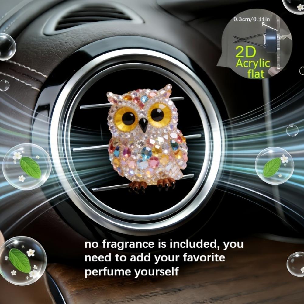2D flat owl car vent clip decorative diffuser (fragrance not included), car interior decoration, aromatherapy clip, ideal for holiday gifts