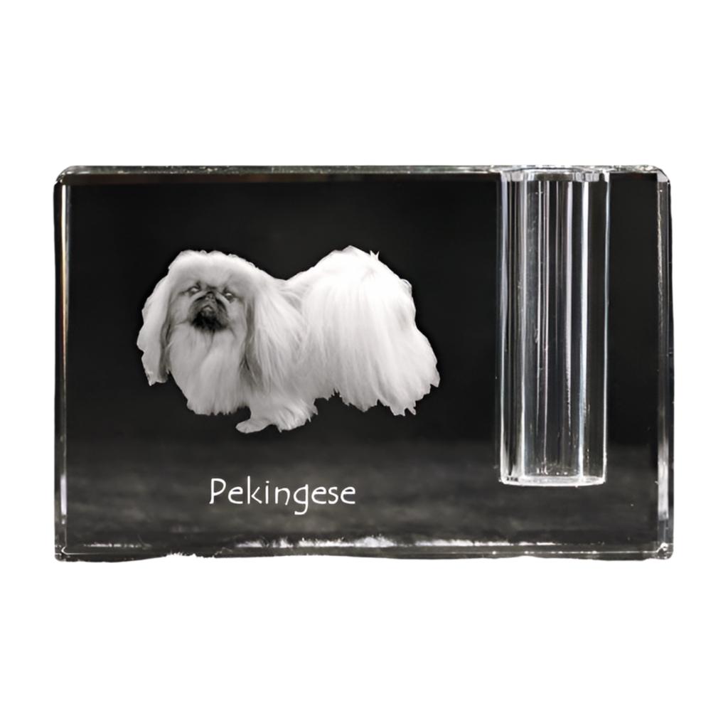 Pekingese, Pekinese, Peke – Pen stand, crystal organiser with dog photo | Art-Dog