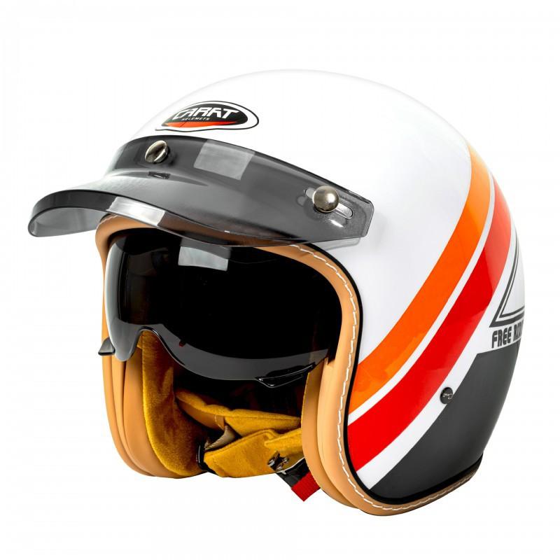 C500 White Competitive Motorcycle Helmet New National Standard Locomotive Lightweight Street Three-quarters Retro Half
