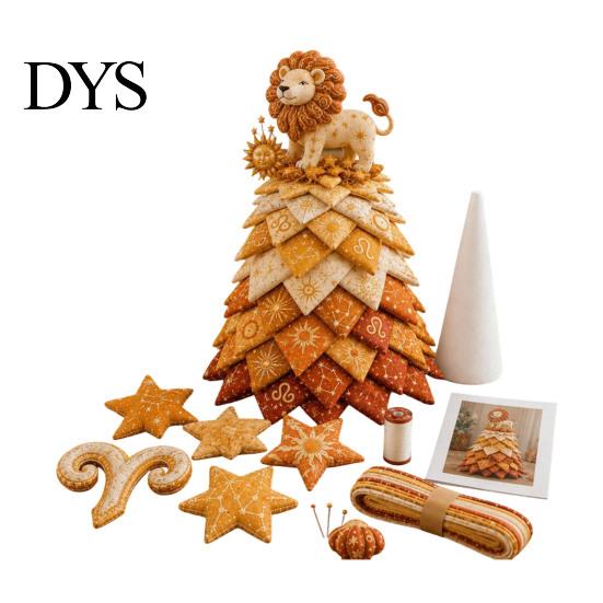 Handmade Gift for Special Occasions DIY Quilted Zodiac Tree Kit, Fabric Patchwork Sewing Constellation Ornament Kit Signs Craft Adults, Desktop