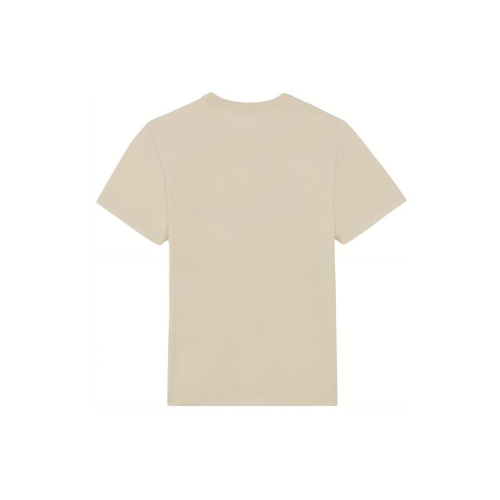Maison Kitsune FW21 Logo Embroidered Fox Pattern Printed Short Sleeve T-Shirt Men T-shirts Khaki SPCKU00116-P203