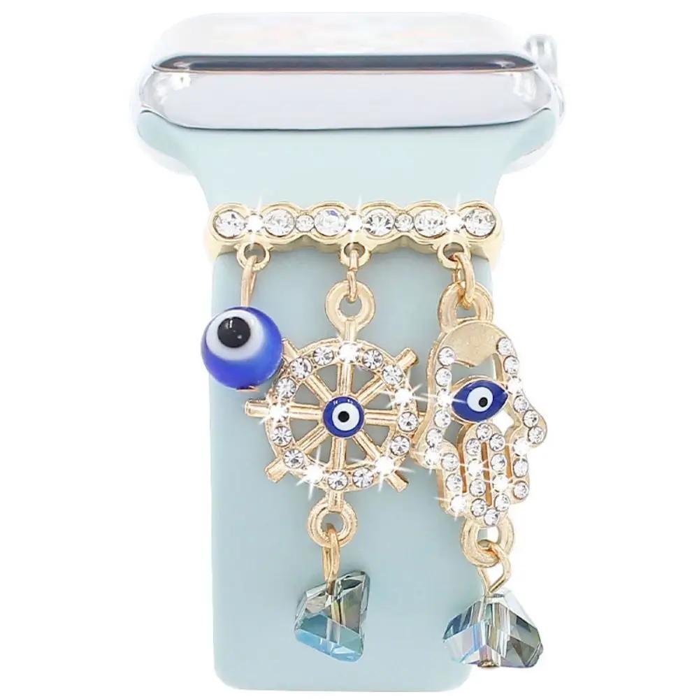 Fashion Strap Decorative Ring for Apple Watch Creative Metal Tassel Charms Watch Band Ornament for iwatch Silicone Strap Jewelry