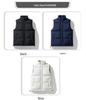 Unisex M-8XL Plus Size Stand Collar Cotton Vest, Winter Thickened Down Gilet.