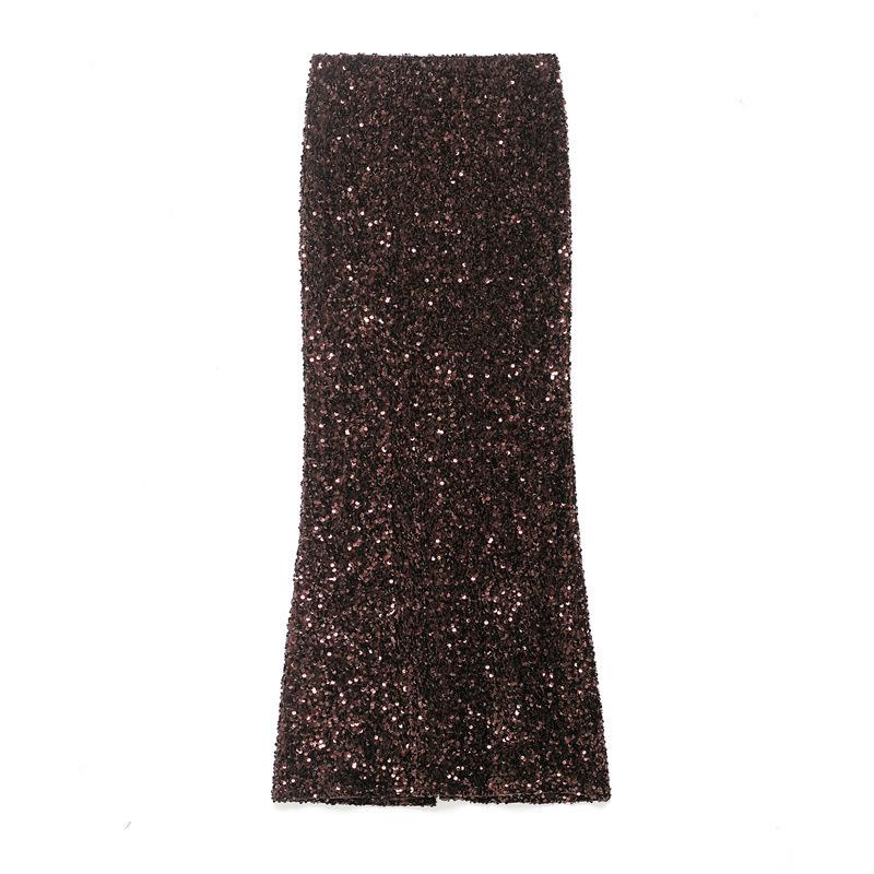 2025 Autumn European & American Sequin Embellished Midi Skirt Small