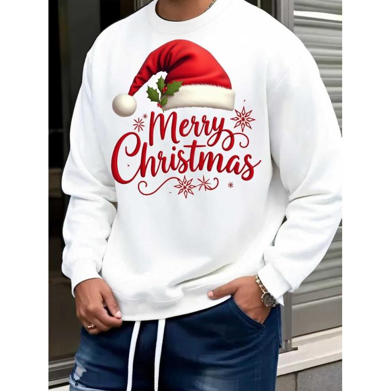 

Рождественский свитшот облегающего кроя с круглым вырезом, эластичная смесь спандекса, не мнется, деловой кэжуал XXL чёрный