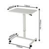 Pneumatic Height Adjustable Sit-Stand Mobile Desk, White