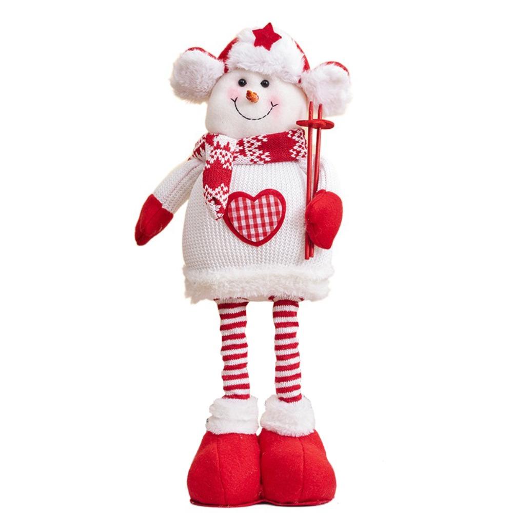 Mini Stretchable Leg Christmas Doll Cartoon Christmas Knitted Doll Long Legged Elk Doll Office