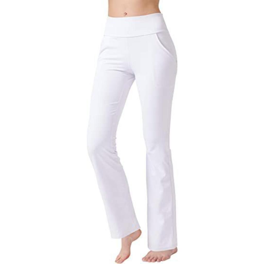 Women's Mid Rise Bootcut Long Yoga Pants Relaxed Fit Casual Sport Wide Leg Trousers
