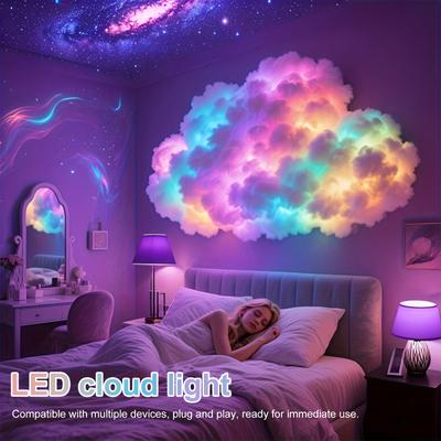 Lumière Nuage Éclair USB 3D Avec Synchronisation Musicale Multicolore Éclairage Nuage Intelligent Pour Décoration LED de Maison 200/400cm