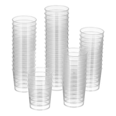 30ml Plastic Measuring Cups with Graduated Scale Lines Set of 100 Multi Purpose Liquid Container for Mixing Paint Stain Epoxy