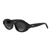 Three Leaf Clover Ladybug Pattern Design Oval Sunglasses Unisex Sunglasses Glossy-Black DCLVB1IXR_10A1