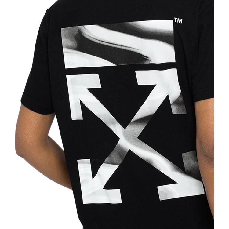 Off-White Liquid Melt Arrows Casual Tee Black/Grey Women Tops OWAA049R21JER0011009