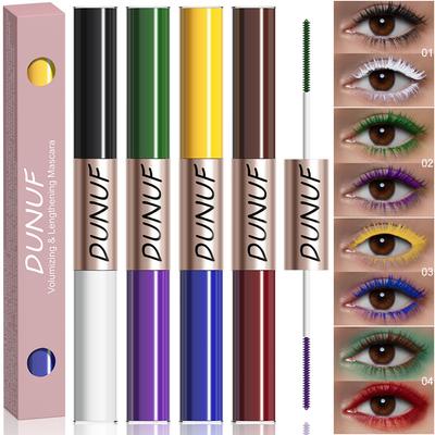 Double Head Color Mascara Αδιάβροχη Long-wearing Curling Mascara Fiber Lash Extensions για όγκο και επιμήκυνση μικτής παλέτας χρωμάτων