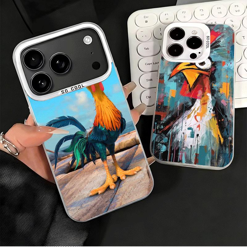 Chicken Hen Rooster Shockproof Phone Case for iPhone 17 Air 16 16E 15 Pro Max 14 Plus 13 Mini 12 Back Cover Anti Fall Fundas