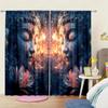 Stone Buddha Statue Printed Curtains Christmas Decorations Bedroom Living Room Home Decoration Curtain For Area Made Of Polyester