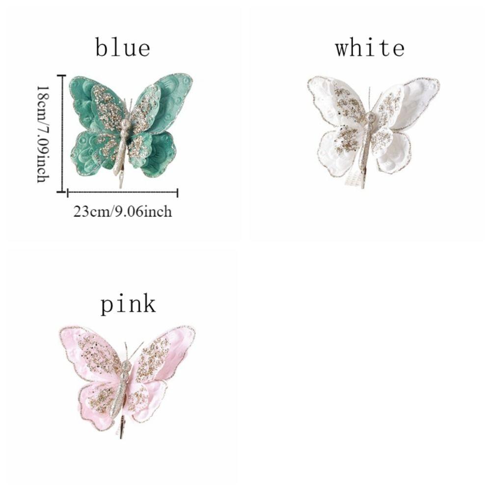 Simulated Butterfly Clip Colorful Xmas Butterfly Decorations Artificial Butterflies Ornament Party