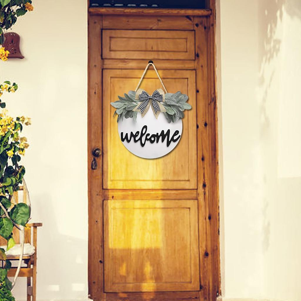 Welcome Sign For Front Door, Sign Front Porch Door Decor Outdoor Hanging