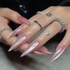 Long Almond and Ballerina Fake Nials Cat Eye Nail Tips Manicure False Nails  Women