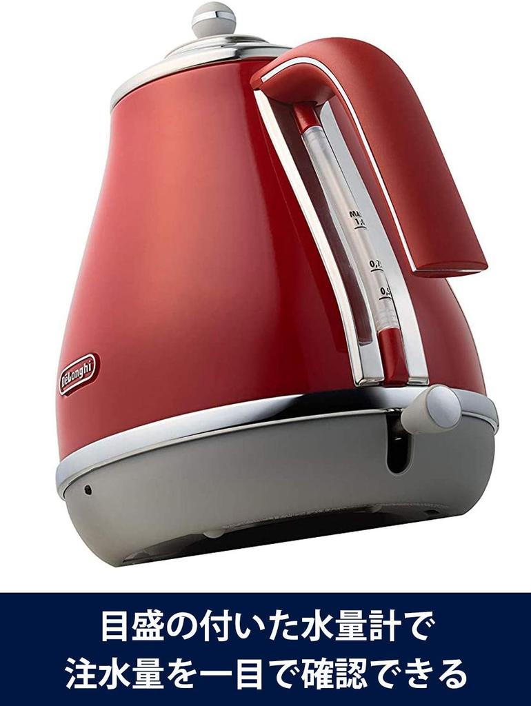 DeLonghi KBOC1200J-R [Electric Kettle Icona Capitals Tokyo Red] Japan Import