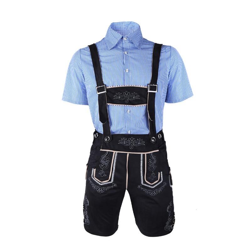 New Parent-child Checkered Beer Suit Suspender Pants Munich Oktoberfest Suit Bar Overalls