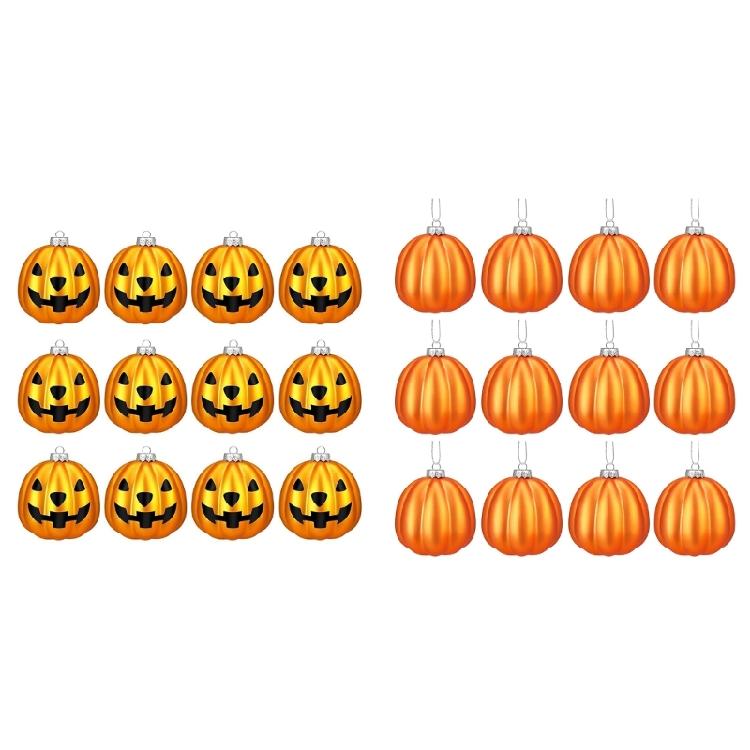 12Pcs Harvest Pumpkin Hanging Charm Halloween Pumpkin Baubles for Halloween Festivals Home and Parties Embellishment