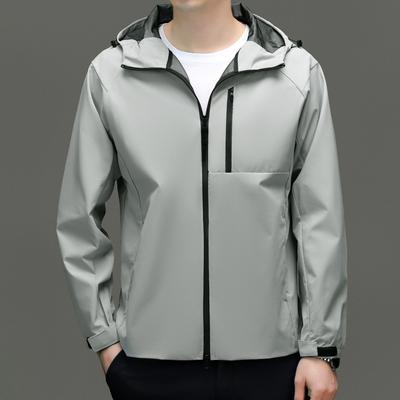 New Spring and Autumn Men's Thin Mountaineering Clothing for Young and Middle-aged Fashionable Casual Jackets Hooded Jackets