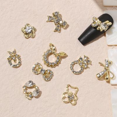 Yousheng 20Pcs Nail Ornaments Delicate Shape Rust-proof Alloy Bow-knot Wreath Nail Art Decor Manicure Designs Nail Supplies