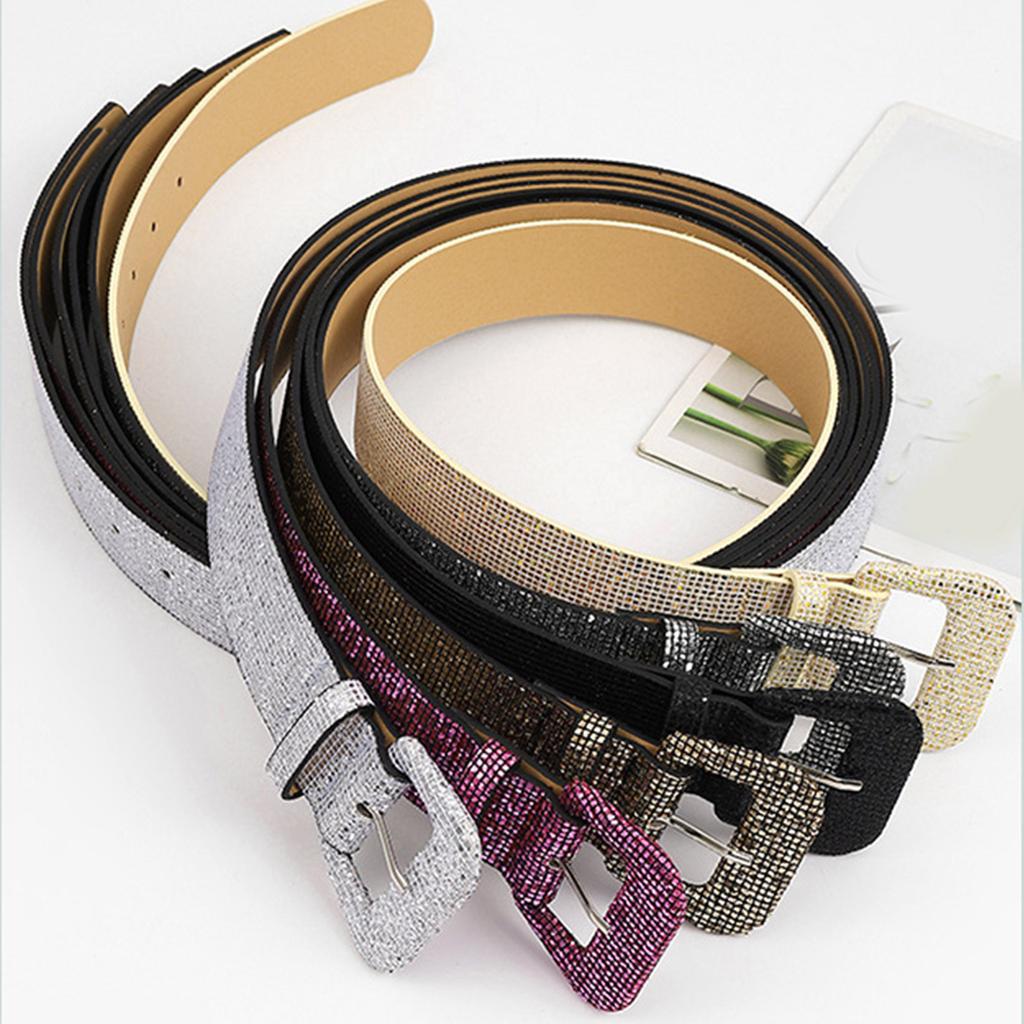 Harajuku Waist Belt Shinning Sequins Belt for Women Men Jeans Formal Dress