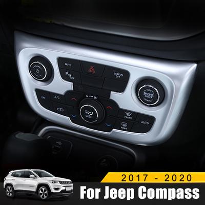 Pro Jeep Compass 2017 2018 2019 2020 ABS chromované doplňky do interiéru, styling auta, kryt spínače nastavení klimatizace