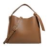 Real Leather Women's Versatile and Fashionable Large Capacity Handbag, New Cowhide High-end Sensory Vegetable Basket, Crossbody Bucket Bag