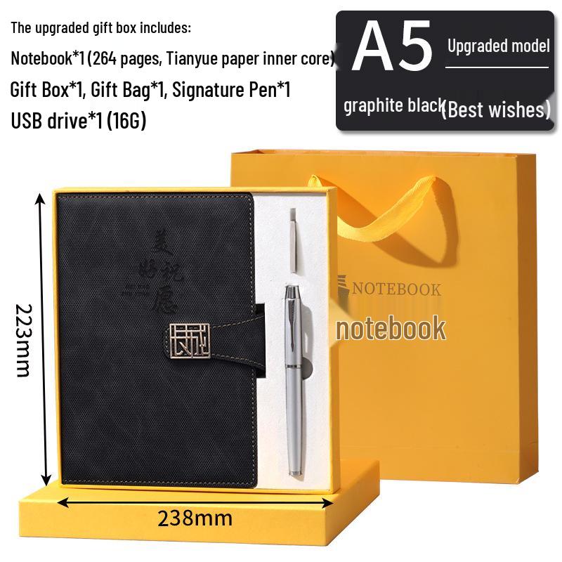 A5 Custom Strap Diary Notebook with Logo in Gift Box