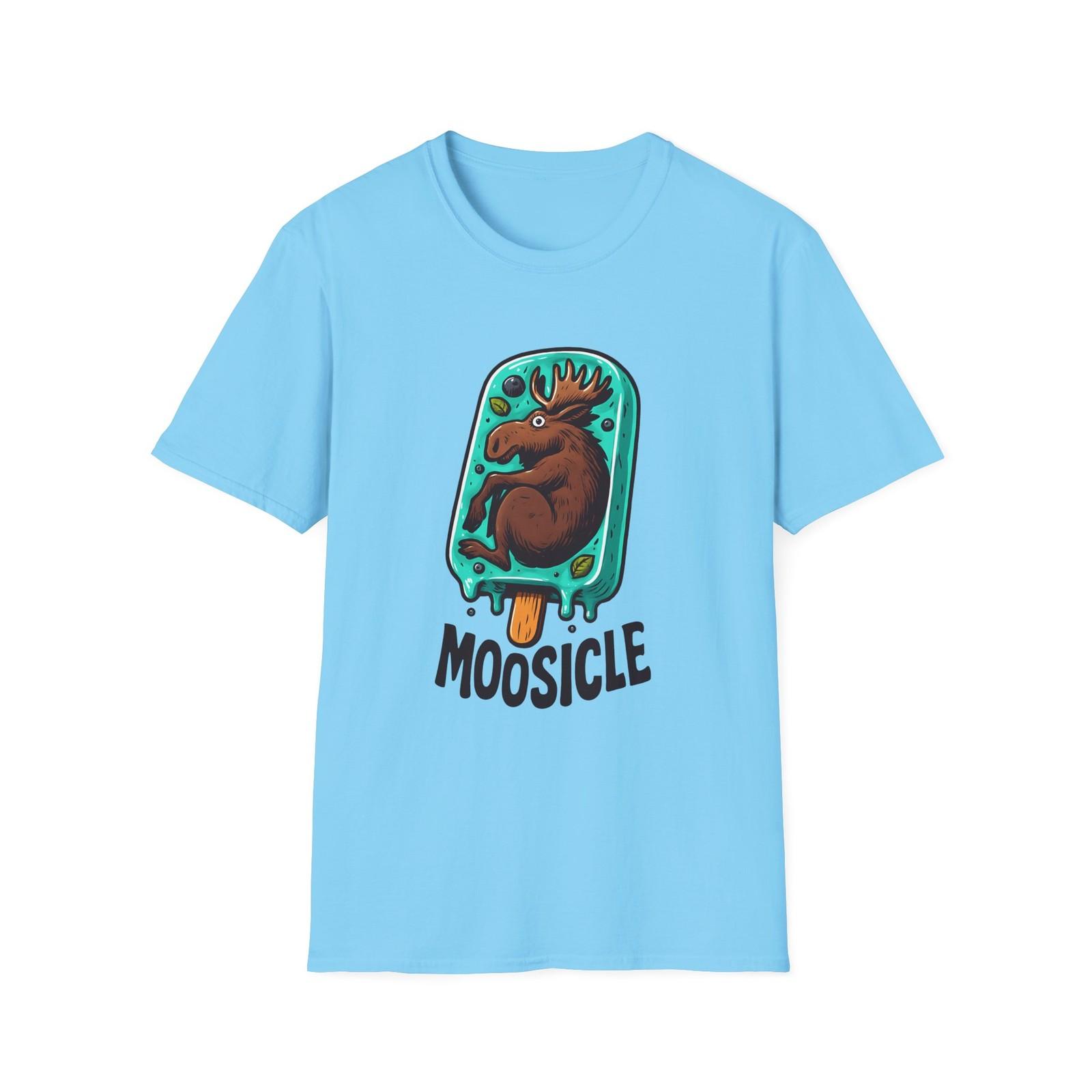 Unisex Softstyle T-Shirt Mens Womens Tees Top Surreal Moose Popsicle Funny Winter Animal Design 2XL