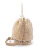Official Shoulder Bag SM DRAWSTRING First Warm Beige Fur [LeSportsac] BAG/1061 Women's