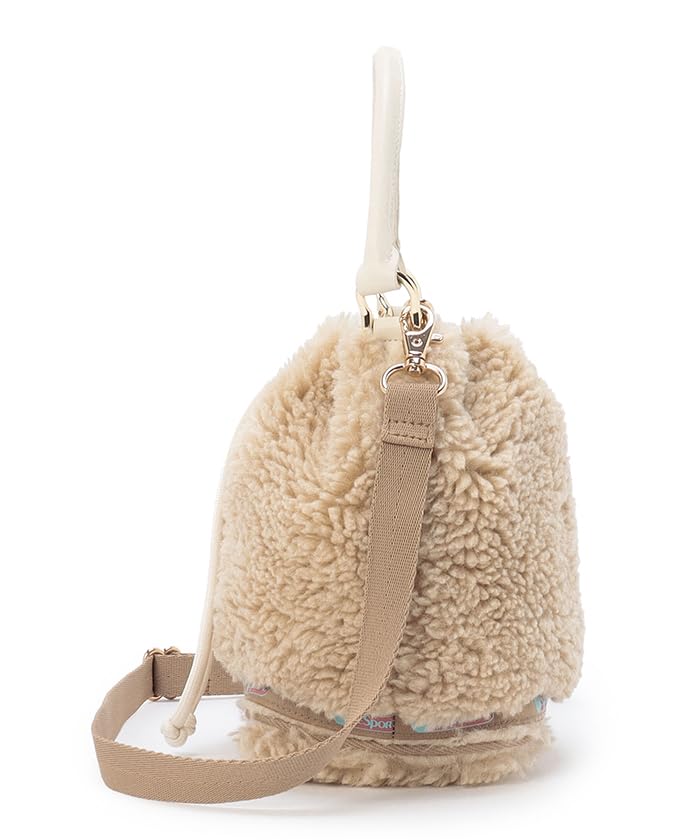 Official Shoulder Bag SM DRAWSTRING First Warm Beige Fur [LeSportsac] BAG/1061 Women's