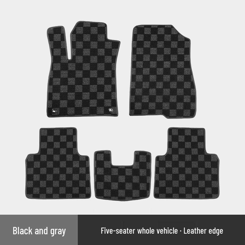 Car Floor Mats for Emgrand Models: GL, Xingrui, Bo Pro, Rui, Bin Yue, Vision X6, X3, Emgrand GS - Plaid Carpet Design