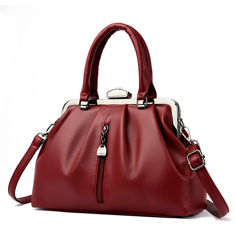 Women's Bag European and American Bag Folds Simple Shoulder Large Capacity Casual Oblique Span Handbag