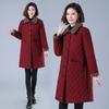 Mid-length Cotton Jacket Women's Fleece Thickened Autumn and Winter Clothes New Cotton Linen Cotton Clothes Plus-size Loose Padded Jackets