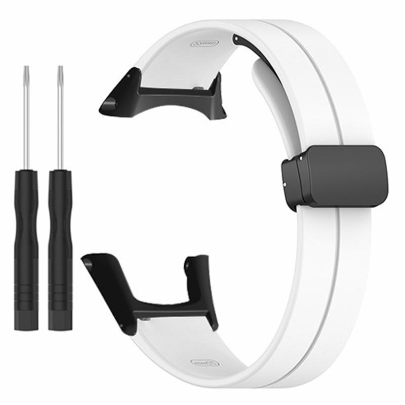 

For Sunnto Ambit 3/Ambit 3 Sport/Ambit 3 Run Watch Band Silicone Soft Strap with Magnetic Folding Clasp White