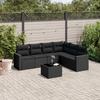 VidaXL Garden Lounge Set with Cushions 7 Pcs, Patio Sofas, Patio Furniture Set, Outdoor Furniture, Black 3219005