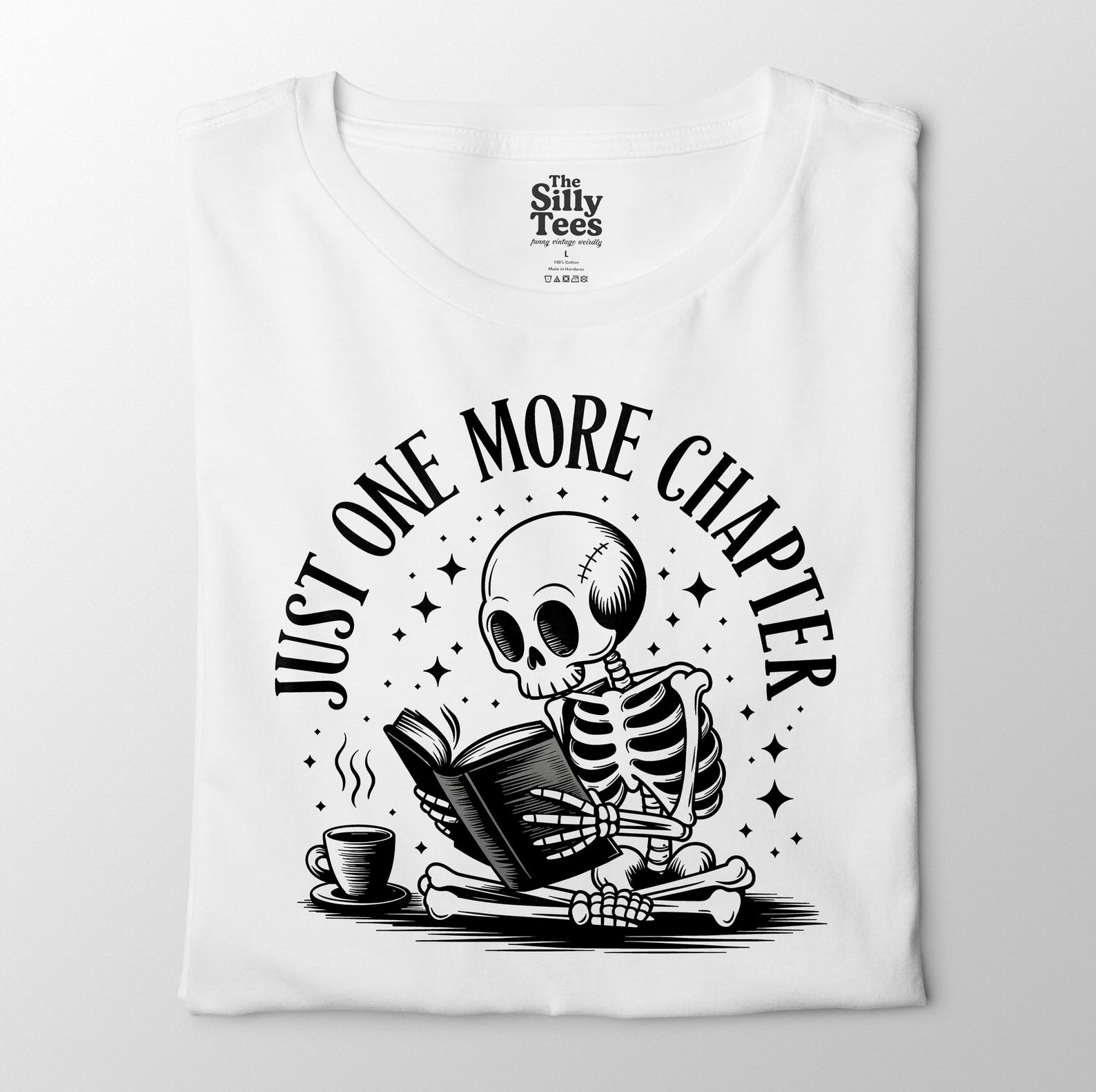 Funny Skeleton Bookworm T-Shirt: Gothic Reader Tee XL
