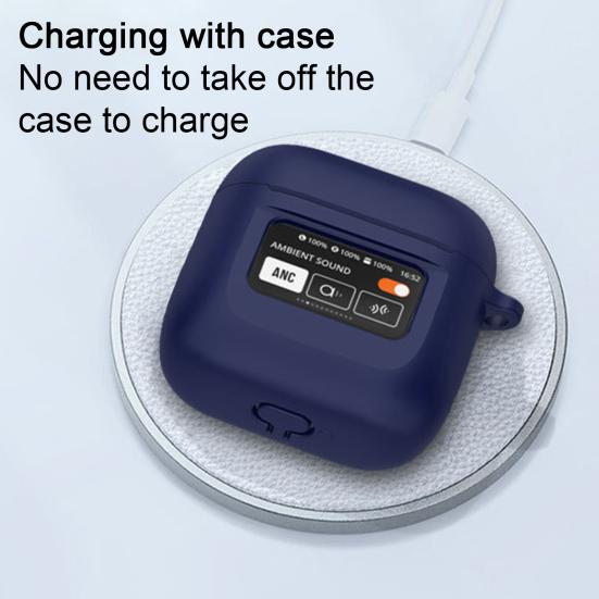 Headset Case Shockproof Full Protection Ant-scratch Silicone Storage Bag with Hook for JBL Tour Pro2