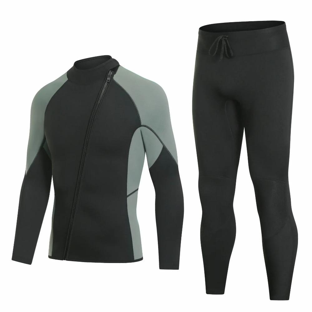 Tuta da Subacquea a Spacco Transfrontaliero 3mm Manica Lunga Protezione Solare Abbigliamento per Nuoto e Immersioni Calda Anti-Freddo Muta da Surf