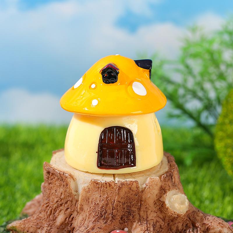 Mediterranean Style Mushroom House Zakka Miniature Landscape Ornament