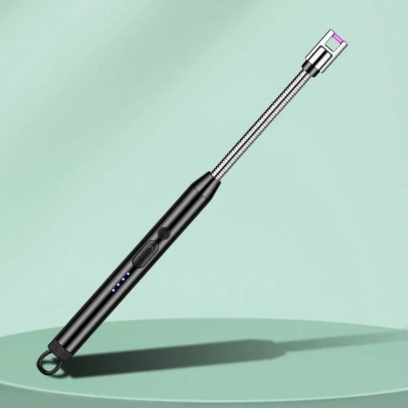 Creative Electric Solitary Electronic Pulse Ignition Household Kitchen Artifact Outdoor Windproof Long Range Charging Lighter