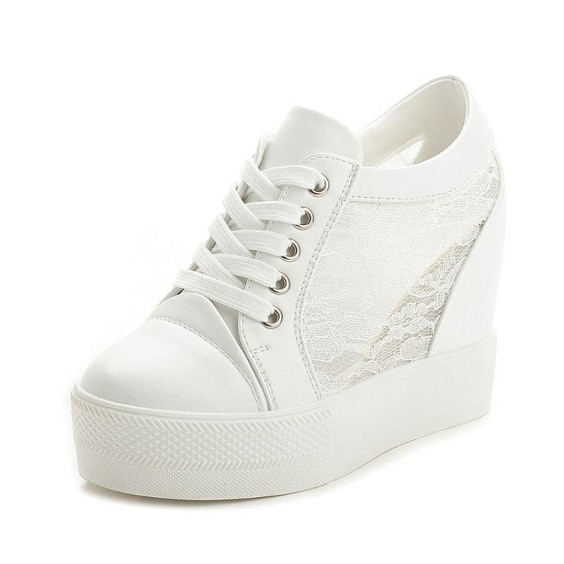 

Осенняя женская обувь новая платформа повседневная спортивная студенческая обувь на шнуровке каблук туфли-лодочки женские 40