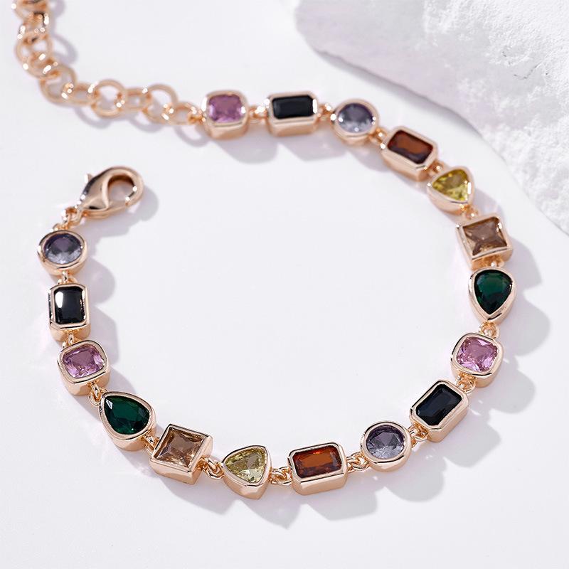 2026 Стильный Простой Хрустальный Браслет, Инкрустированный Драгоценным Камнем Браслет, Циркониевый Браслет для Женщин 18CM