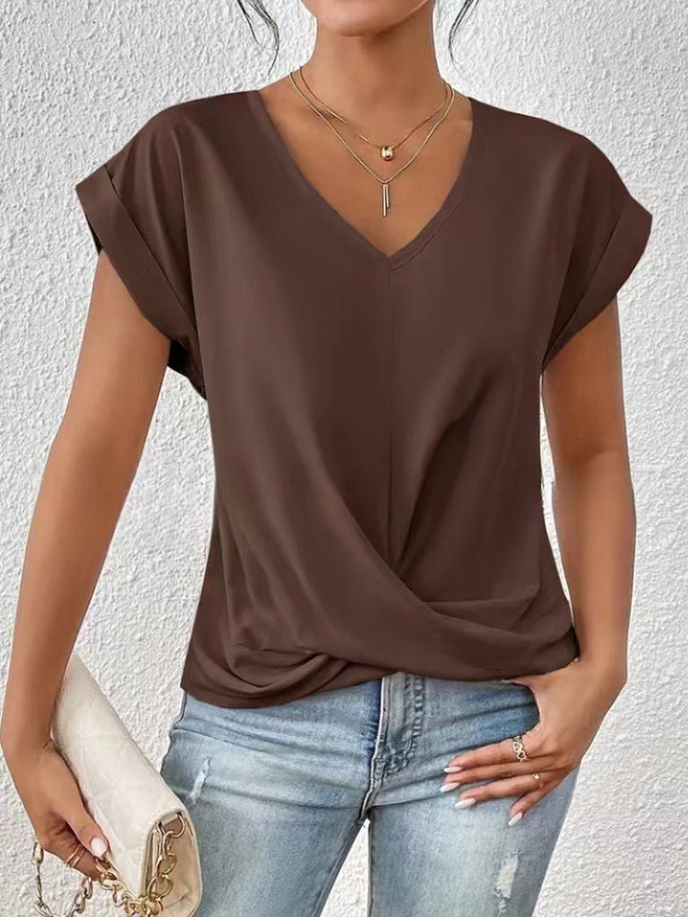 Women Short Sleeve T Shirt Casual Crew Neck Loose Fit Lightweight Breathable Basic Top Summer Everyday Tee