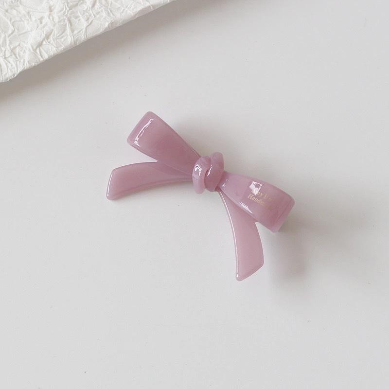 

The Acetate Bow Hair Clip with A Girlish Texture Sweet Side Clip with Small Bangs and A Duckbill-shaped Clip Hair Accessory Taro purple