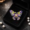 Butterfly Brooch with Colorful Enamel and Crystal Accents Elegant Design Lightweight Metal Alloy Pin for Clothing Accessories